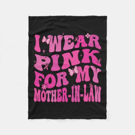 Draag roze voor mijn schoonmoeder Borstkanker Awar Fleece Deken (Voorkant)