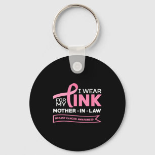 Draag roze voor mijn schoonmoeder roze lint ontwer sleutelhanger