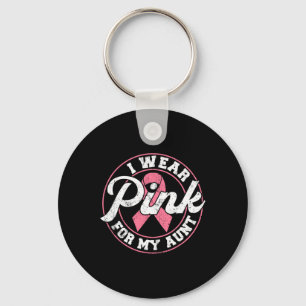 Draag roze voor mijn tante Borstkanker Awareness G Sleutelhanger