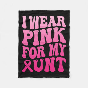 Draag roze voor mijn tante borstkankerondersteunin fleece deken