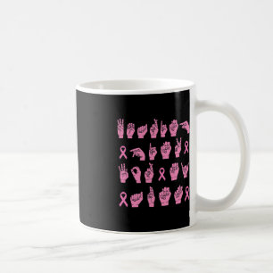 Draag roze voor mijn tante gebarentaal borstkanker koffiemok