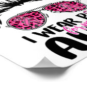 Draag roze voor mijn tante Messy Bun Borstkanker A Poster (Hoek)