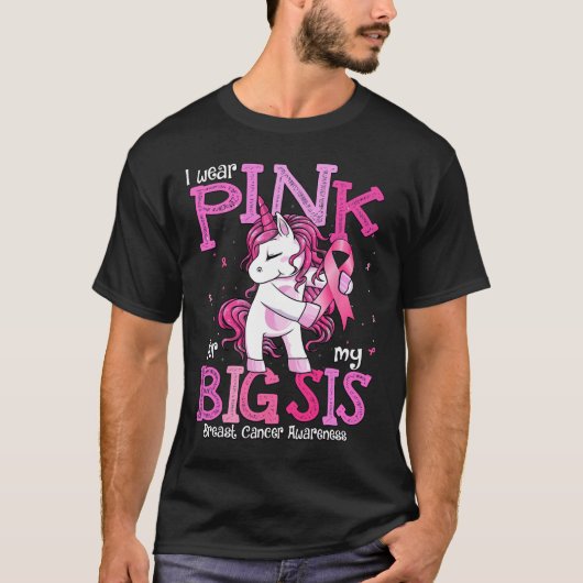 Draag roze voor mijn zus Shirt borstkanker Aware (Voorkant)
