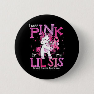 Draag roze voor mijn zus Shirt borstkanker Aware Ronde Button 5,7 Cm