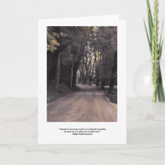 Draag schoonheid in Emerson Quote Kaart (Voorkant)