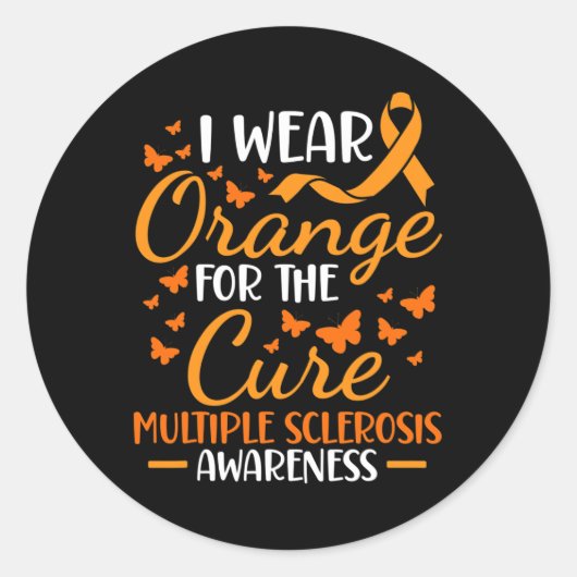 Draag Sinaasappel - Multiple Sclerosis Awareness S Ronde Sticker (Voorkant)
