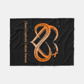 Draag Sinaasappel voor chronische lymfocytaire leu Fleece Deken (Voorkant (Horizontaal))