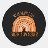 Draag Sinaasappel voor leukemie Bewustheid Leukemi Ronde Sticker (Voorkant)