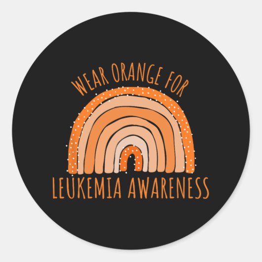 Draag Sinaasappel voor leukemie Bewustheid Leukemi Ronde Sticker (Voorkant)