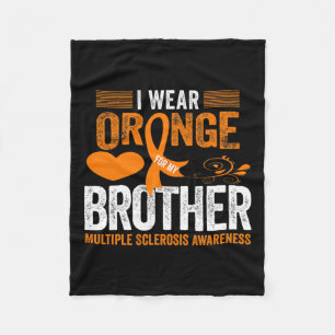 Draag Sinaasappel voor mijn broer MS multiple scle Fleece Deken