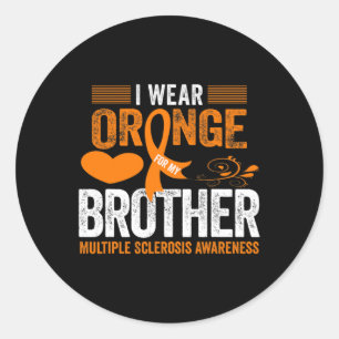 Draag Sinaasappel voor mijn broer MS multiple scle Ronde Sticker