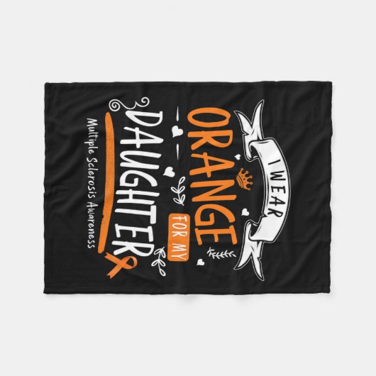 Draag Sinaasappel voor mijn dochter multiple scler Fleece Deken (Voorkant (Horizontaal))