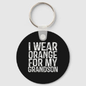 Draag Sinaasappel voor mijn kleinzoon leukemie bew Sleutelhanger (Voorkant)