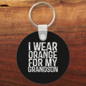 Draag Sinaasappel voor mijn kleinzoon leukemie bew Sleutelhanger (Voorkant)