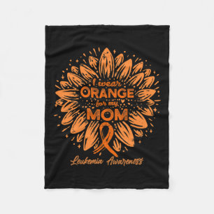 Draag Sinaasappel voor mijn moeder Sinaasappel zon Fleece Deken
