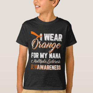 Draag Sinaasappel voor mijn Nana multiple sclerose T-shirt