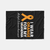 Draag Sinaasappel voor mijn oma MS Awareness Lint Fleece Deken (Voorkant (Horizontaal))