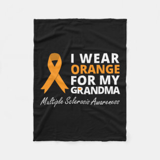 Draag Sinaasappel voor mijn oma MS Awareness Lint Fleece Deken