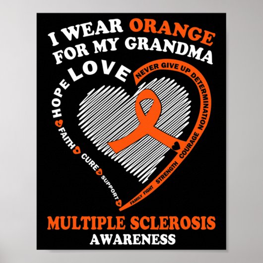 Draag Sinaasappel voor mijn oma Multiple Sclerose Poster (Voorkant)
