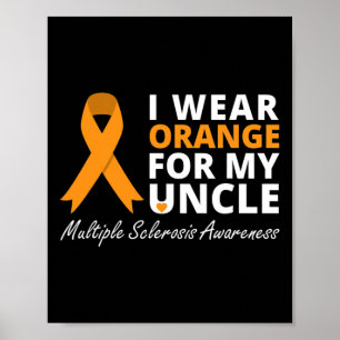 Draag Sinaasappel voor mijn oom MS Awareness Lint Poster
