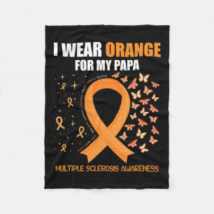 Draag Sinaasappel voor mijn Papa Multiple Sclerosi Fleece Deken