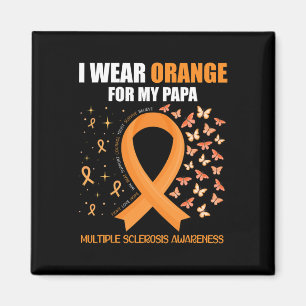 Draag Sinaasappel voor mijn Papa Multiple Sclerosi Magneet