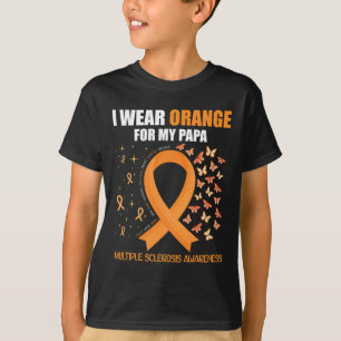 Draag Sinaasappel voor mijn Papa Multiple Sclerosi T-shirt