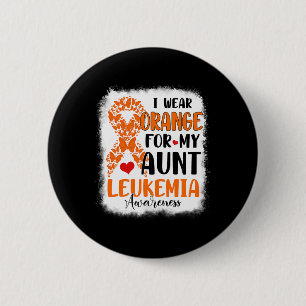 Draag Sinaasappel voor mijn tante Leukemie Awarene Ronde Button 5,7 Cm