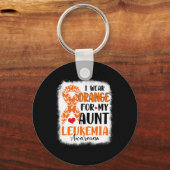 Draag Sinaasappel voor mijn tante Leukemie Awarene Sleutelhanger (Voorkant)