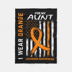 Draag Sinaasappel voor mijn tante leukemie bewustz Fleece Deken