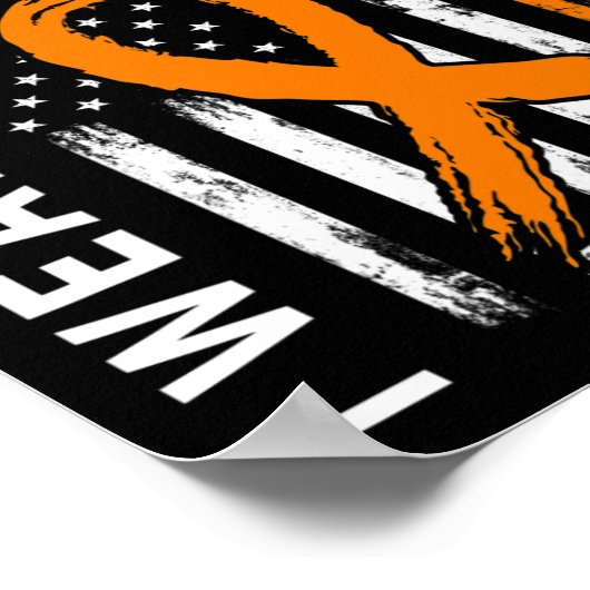 Draag Sinaasappel voor mijn tante leukemie kankerp Poster (Hoek)