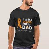 Draag Sinaasappel voor mijn vader MS Awareness Rib T-shirt (Voorkant)