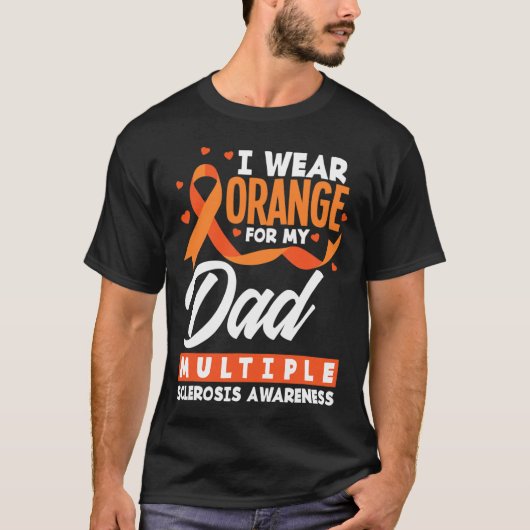 Draag Sinaasappel voor mijn vader MS Dad Multiple  T-shirt (Voorkant)