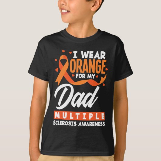 Draag Sinaasappel voor mijn vader MS Dad Multiple  T-shirt (Voorkant)