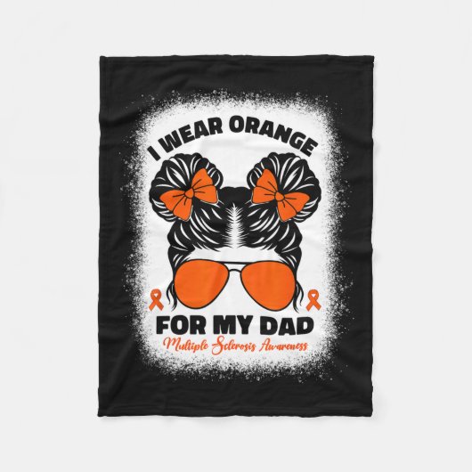 Draag Sinaasappel voor mijn vader MS multiple scle Fleece Deken (Voorkant)