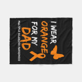 Draag Sinaasappel voor mijn vader multiple scleros Fleece Deken (Voorkant (Horizontaal))