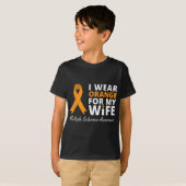 Draag Sinaasappel voor mijn vrouw MS Awareness Rib T-shirt (Voorkant volledig)
