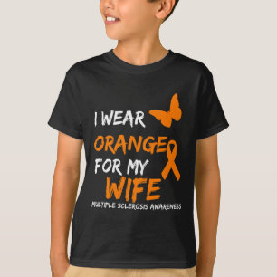 Draag Sinaasappel voor mijn vrouw multiple scleros T-shirt