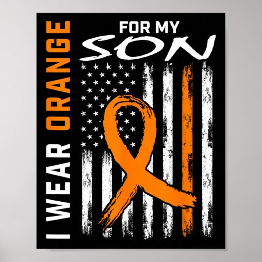 Draag Sinaasappel voor mijn zoon Leukemie Kankerbe Poster (Voorkant)