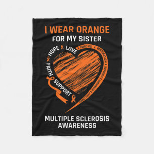 Draag Sinaasappel voor mijn zusje familie MS Aware Fleece Deken
