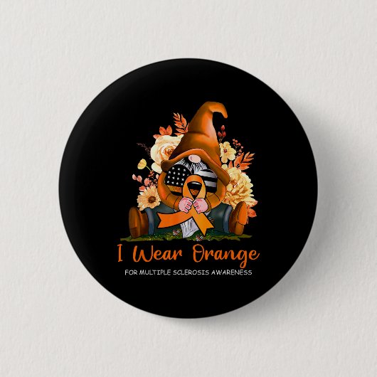 Draag Sinaasappel voor Multiple Sclerosis Awarenes Ronde Button 5,7 Cm (Voorkant)