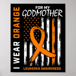 Draag Sinaasappel voor peetmoeder leukemie bewustz Poster