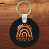 Draag Sinaasappel voor schoonmoeder leukemie bewus Sleutelhanger (Voorkant)