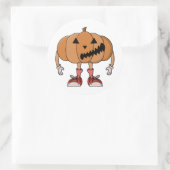 Draag sneakers op Halloween Ronde Sticker (Tas)