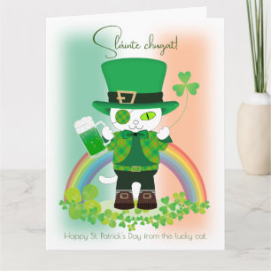 Draag St. Patrick's Day op met een Geluks Kat Kaart