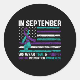 Draag Suicide Awareness 2024 In september hebben w Ronde Sticker