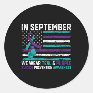 Draag Suicide Awareness 2024 In september hebben w Ronde Sticker