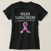 Draag Sunscreen Funny Melanoma Skin Cancer T-shirt (Design voorkant)