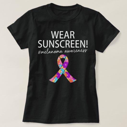 Draag Sunscreen Funny Melanoma Skin Cancer T-shirt (Design voorkant)