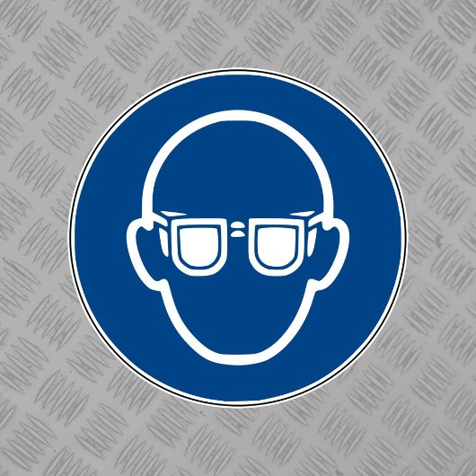 Draag symbool voor oogbescherming sticker